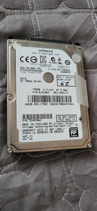 HITACHI 750Gb HDD Sata fuctional stare 98 Performanta 100  de 5400Rpm