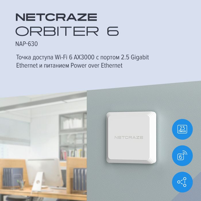 Netcraze orbiter 6 NAP-630 AX3000 POE роутер router