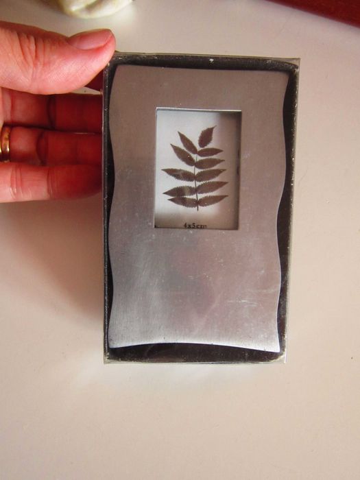 cadou rar miniatura botanic metal masiv inoxidabil tablou Germany'90