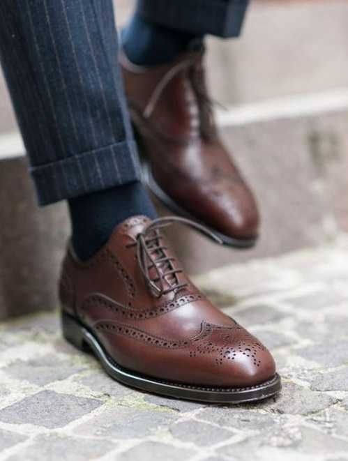 Pantofi oxford wingtip premium Scalpers Spain 40.5 41 piele naturala