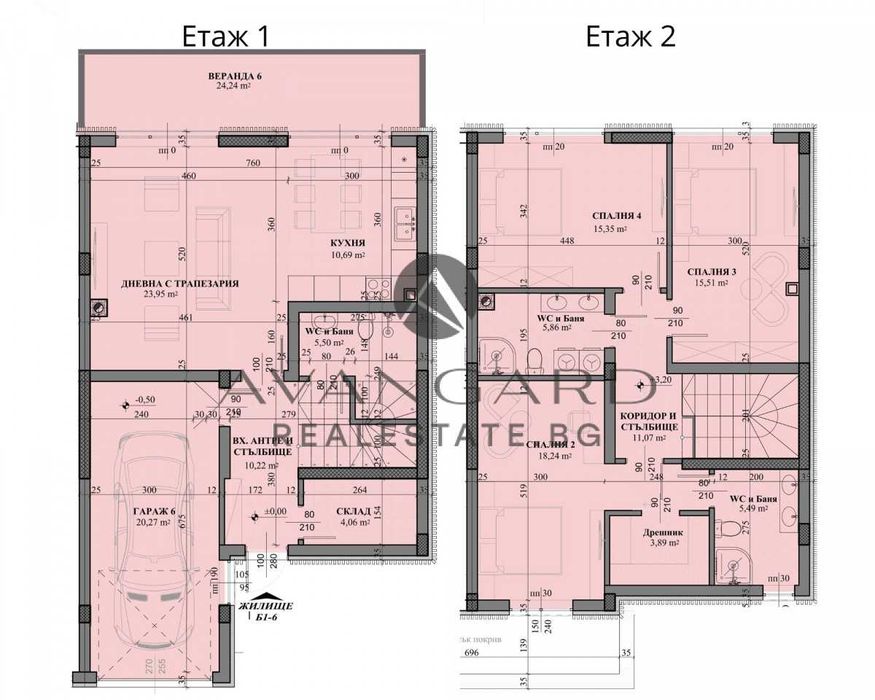 оф.24971 Двуетажна къща с двор и гараж/ Марково