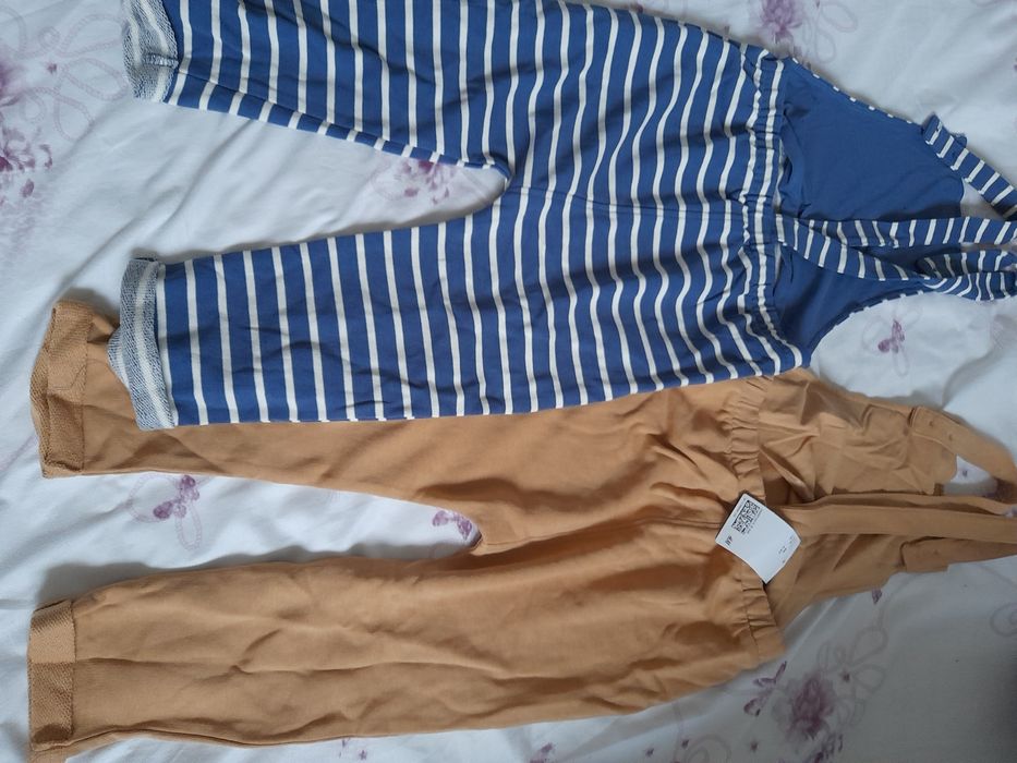 set 2 salopete H&M nou noi eticheta băiat baieti 98 2 3 ani