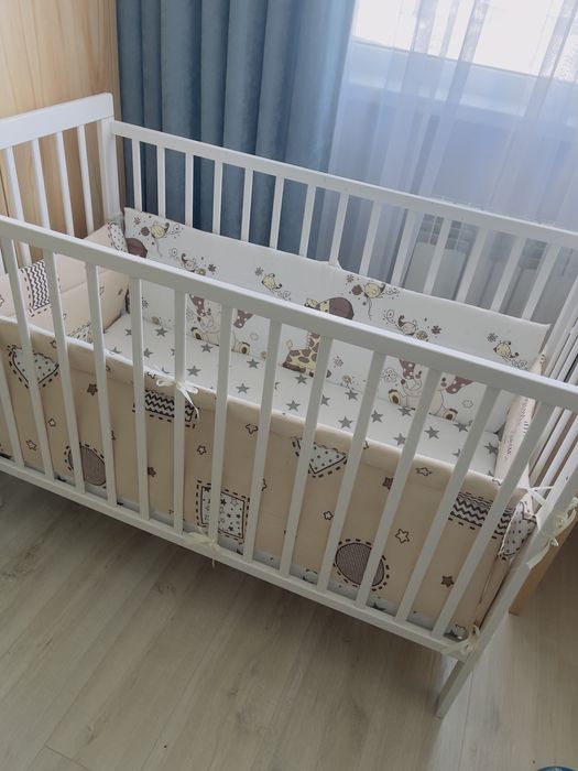 Кровать детская белое дерево