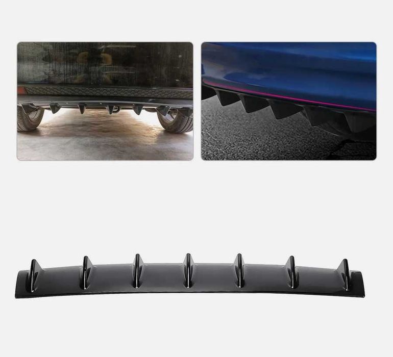 Универсален дифузьор / добавка за задна броня 85см - Черен Гланц.