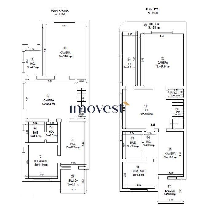 Duplex de vanzare in Satu Mare | 5 camere, demisol complet, zona Titul