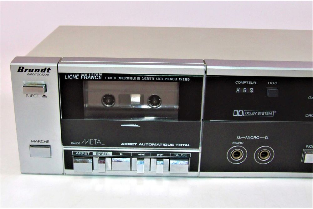 Casetofon deck Brandt PK235D stereo, dolby, Made in France, arata si functioneaza ca NOU