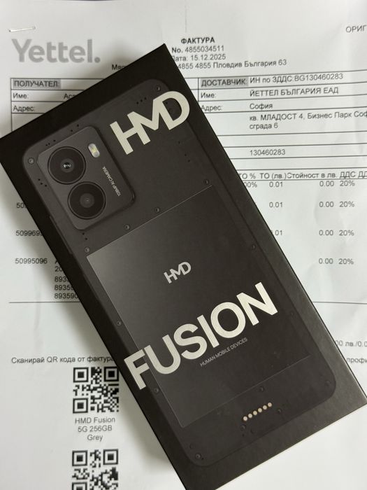 HMD Fusion 5G,Noir/Czarny,256GB/8GB RAM *ЧистоНов*3Г Гаранция*