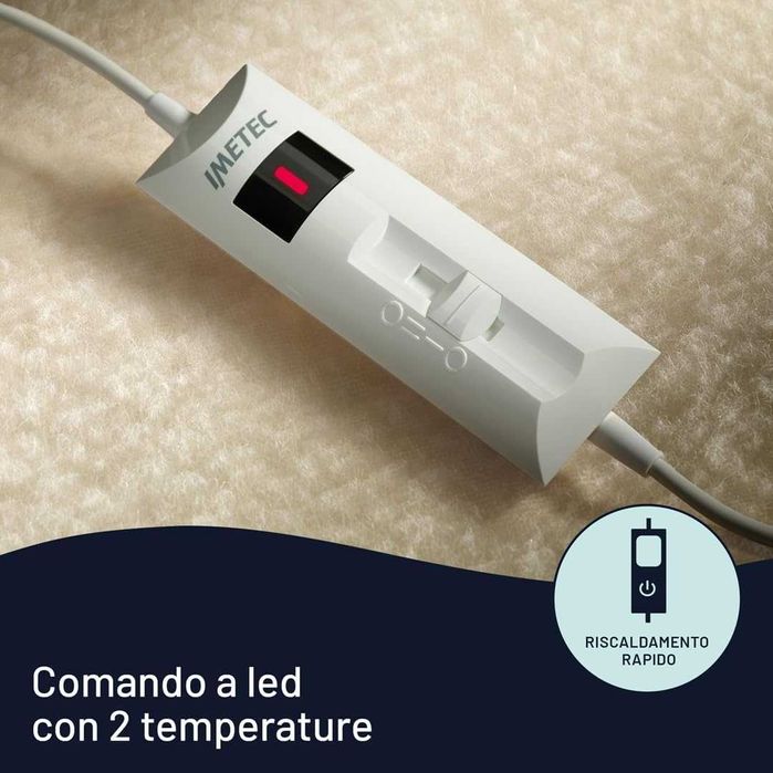 Pătură electrică dublă Imetec 150x160 – Lână, Made in Italy