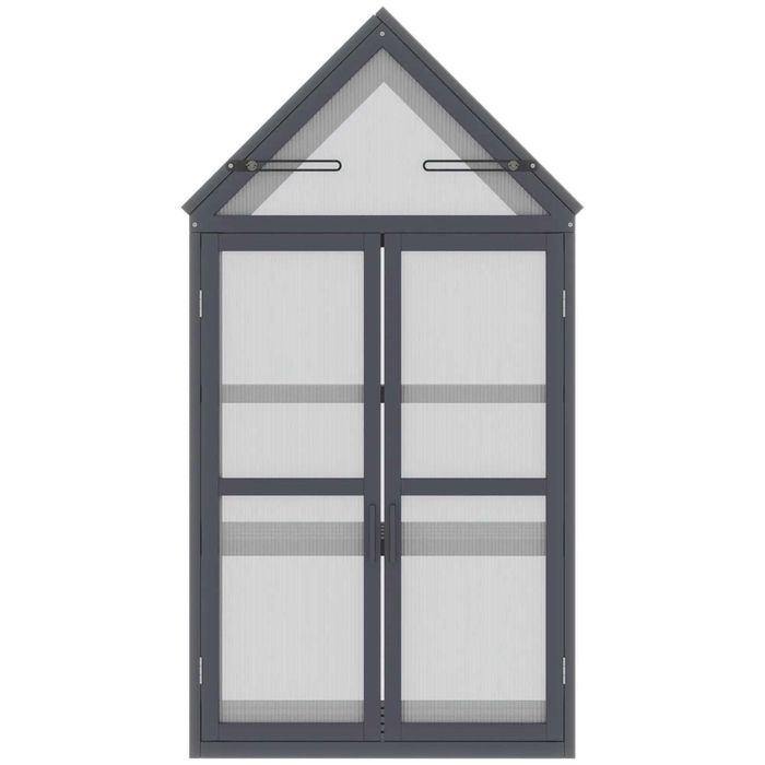 Outsunny  мини оранжерия 3 нива с панти, покрив двойни врати