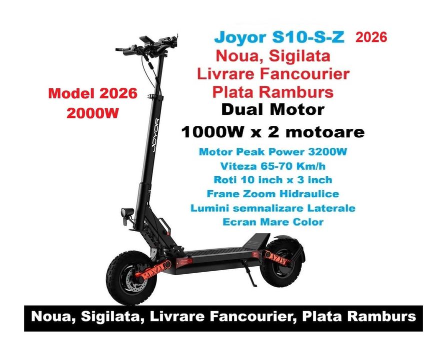 Sigilata‼️JOYOR S10-S-Z‼️2026‼️NOUA‼️Dual Motor 2000W‼️70Km/h‼️