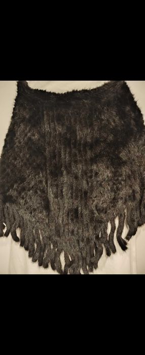 Poncho/capa blană naturală