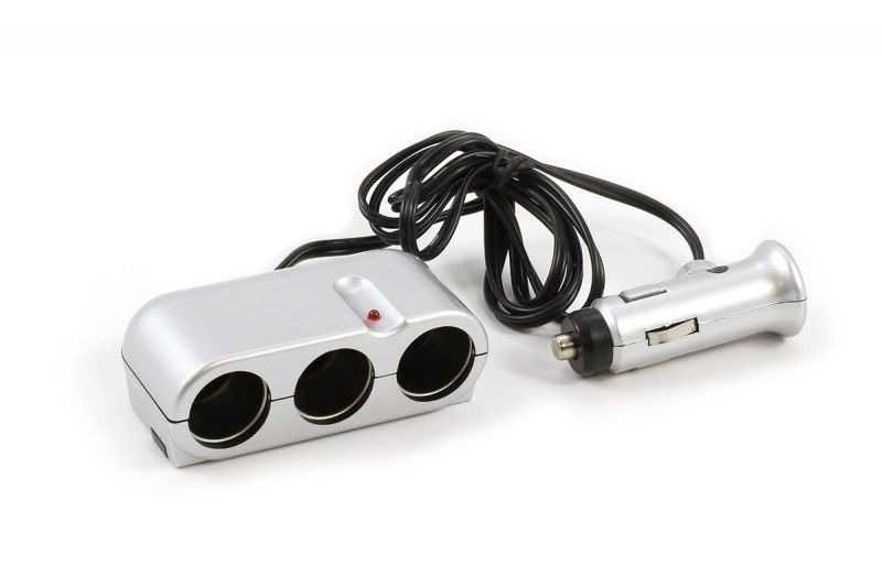 Универсален разклонител за запалка 3 изхода 12-24V, 8A - All Ride