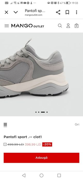 Pantofi sport Mango CLOT1, mărimea 39, noi