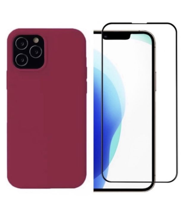 Husa Luxury Catifea +Folie Sticla 21D Iphone 13/14/15/16E PRO MAX PLUS