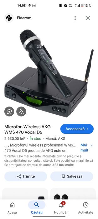 Microfon Wireless AKG WMS 470 Vocal D5