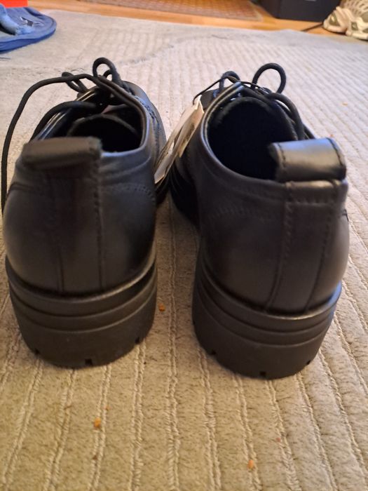 Pantofi din piele Zara cu talpa volum 5 cm ,model Balenciaga