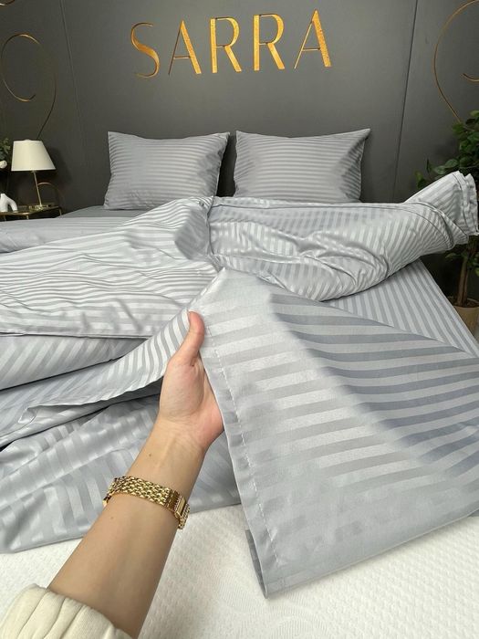 Страйп сатин двухспалки евро сайза