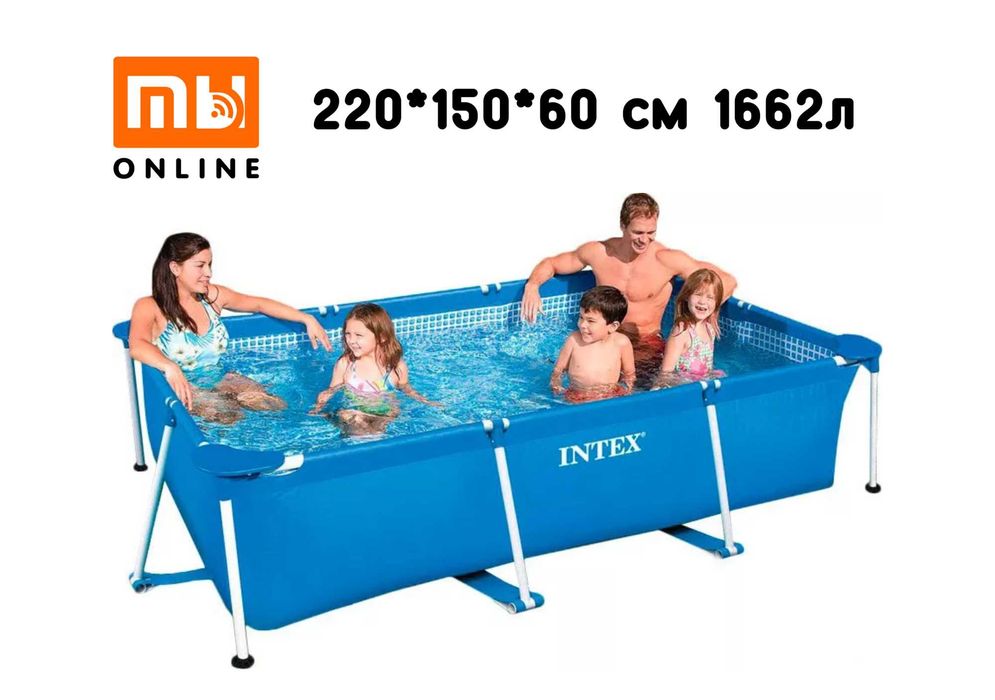 Каркасный бассейн интекс easy set Intex 220x150x60 см, 1662л, 28270