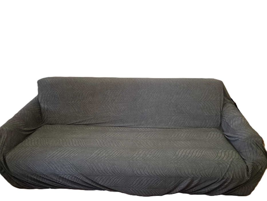 Husa de protectie canapea elastica jacquard 4 locuri - gri inchis