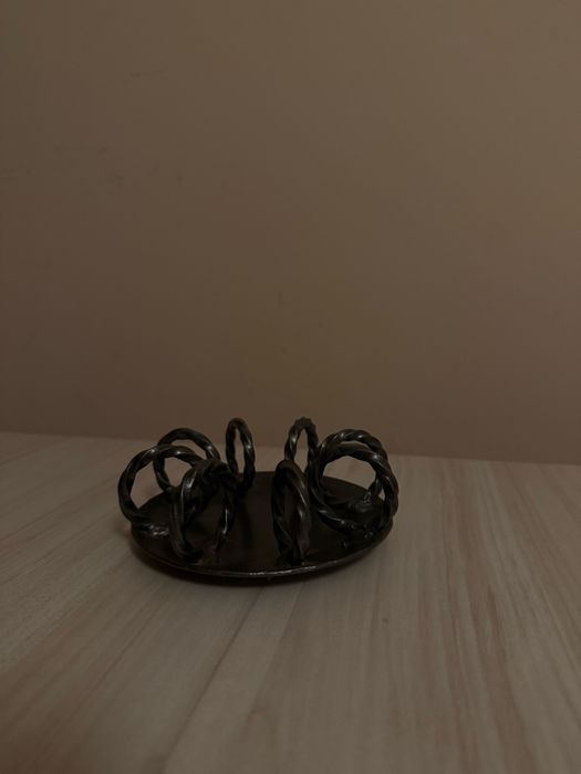 Античен шведски свещник от ковано желязо - ръчна изработка