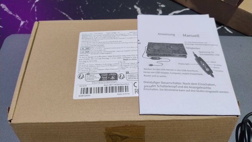 Cooler 2 ventilatoare / acvariu / calculator / router /etc