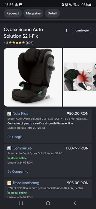 Scaun auto isofix Cybex Solution S2, 3-12 ani (15-50kg)