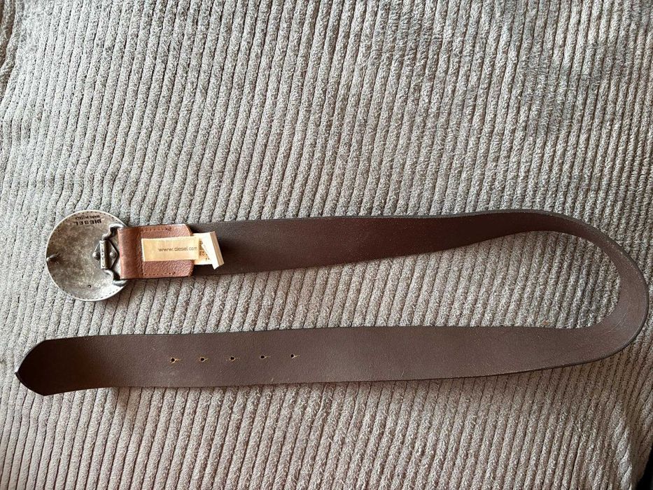 Чисто нов мъжки колан от естествена кожа Diesel с 3D катарама