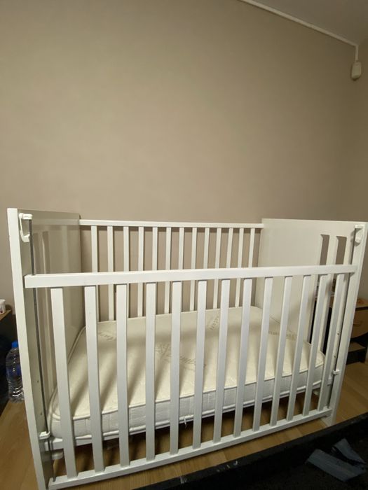 Детска дървена кошара бяла