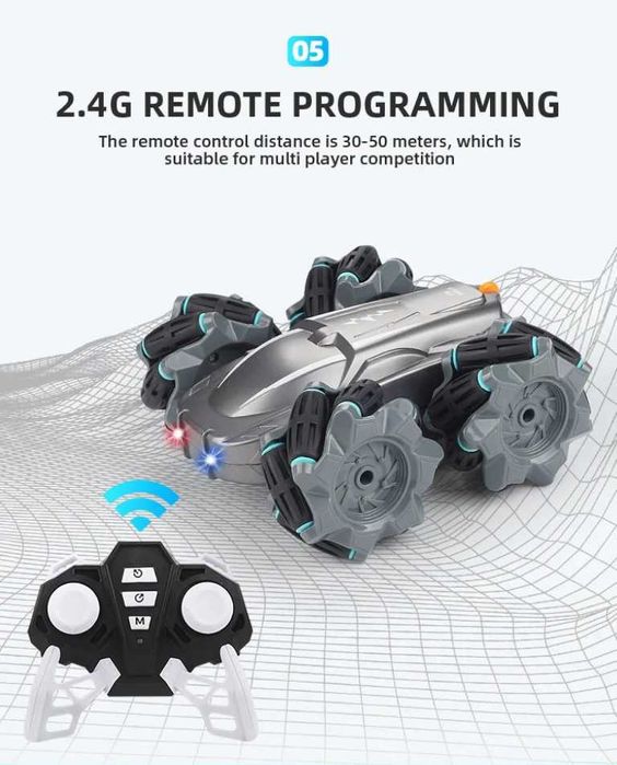 Masina off-road cu telecomanda, rotire 360 grade sunete si lumini led