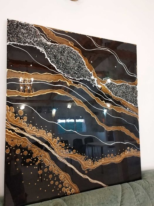 Flux de aur- Tablou din rasina epoxidica