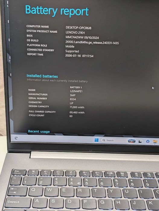 Lenovo ThinkBook 16 G6 IRL | i5-13420H | 8GB DDR5 | 256GB SSD | Ecran 16" | Win 11 Pro | Baterie 99% sanatate | Pachet Office Activat