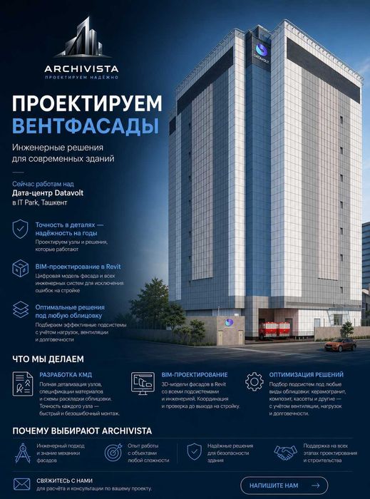 Проектирование и КМД вентилируемых фасадов (НФС) | Archivista