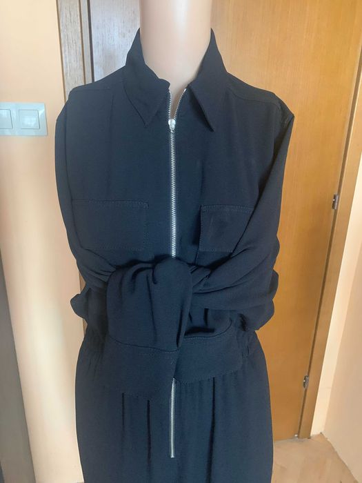Черен гащеризон Zara с ефектен цип, размер S/M