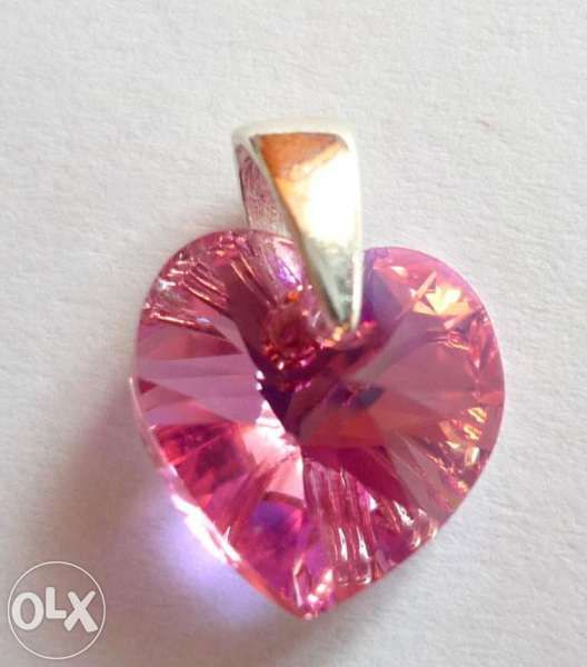 10мм Сваровски сърца - НОВИ със сребърен държач