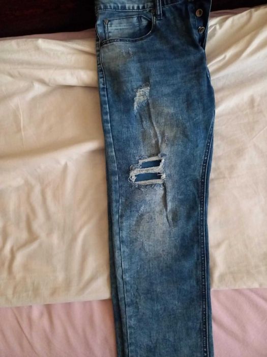 Мъжки Тесни Дънки с накъсване