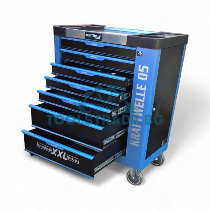 Шкаф/количка с инструменти със 7 чекмеджета,6 пълни KRAFTWELLE