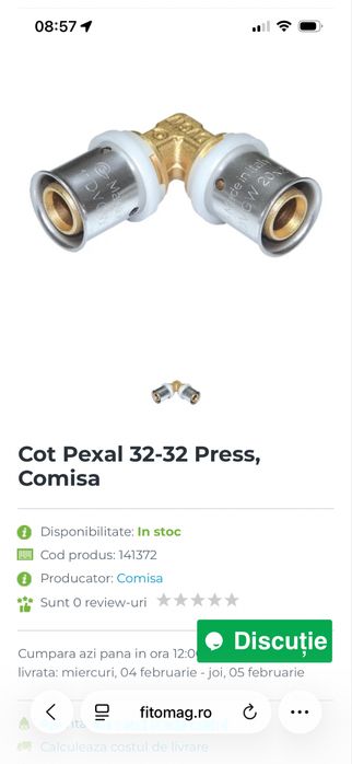 4 buc Cot 90 sertizabil pexal 32