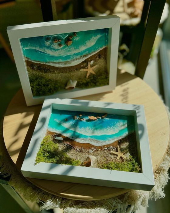 Картини с впоксидна смола и скандинавски мъх