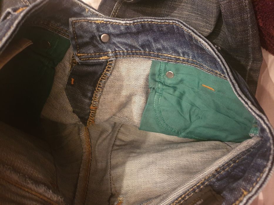 Дънки Lee, сини, 27/33, памук, оригинално състарени, тип чарлстън