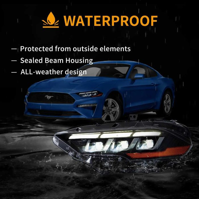 Комплект Full LED фарове с мигачи за Mustang 2018 с визията на S650