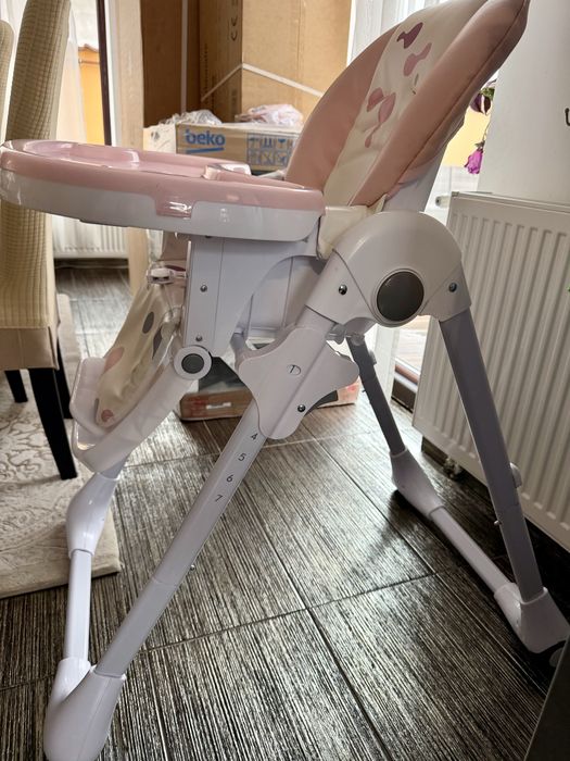 Scaun de masa bebe Kinderkraft Yummy Roz