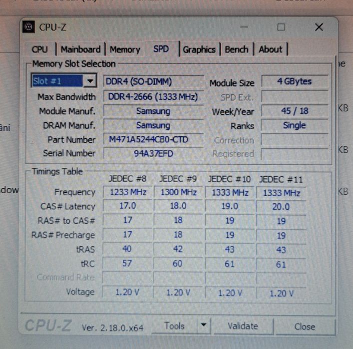 Ram ddr4 pc4 de 4 Gb probat, functional