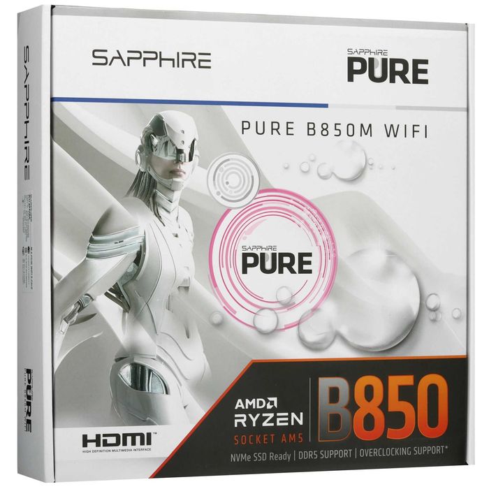 - Материнская плата MB SAPPHIRE AMD AM5 PURE B850M WIFI DDR5