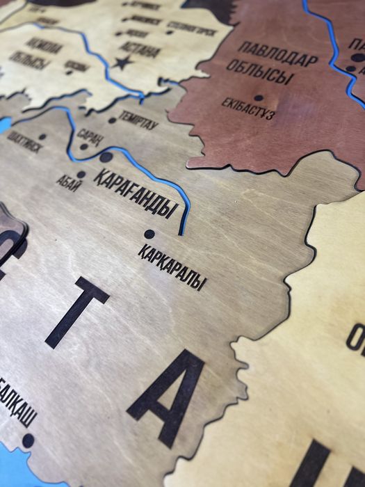 Казахстан карта с подсветкой