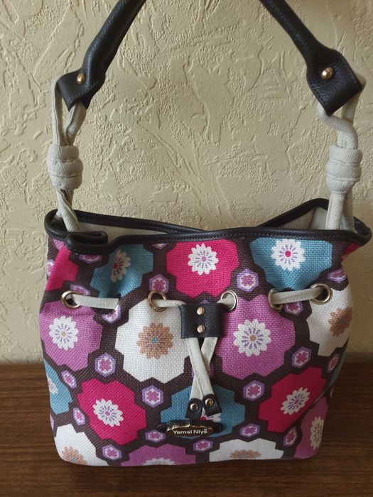 Сумка летняя из холщовой ткани