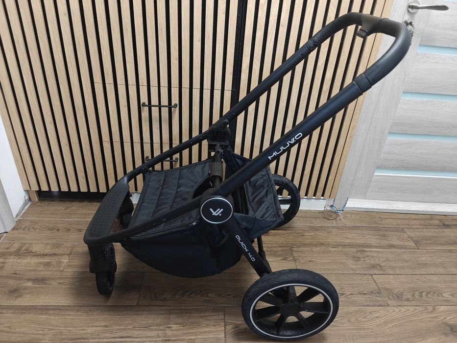 Carucior copii 3 in 1 Muuvo Quick 4.0 Classic Black cu Cybex Cloud G Plus i-size recline testata ADAC + Cadou