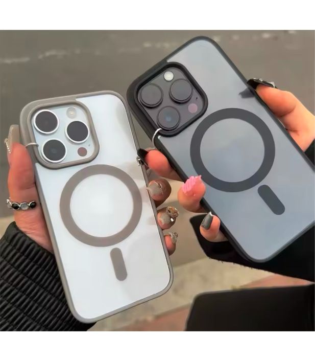 Iphone 16e 16 17 PLUS PRO MAX AIR Husa Magsafe Spate Clar Margine Colo