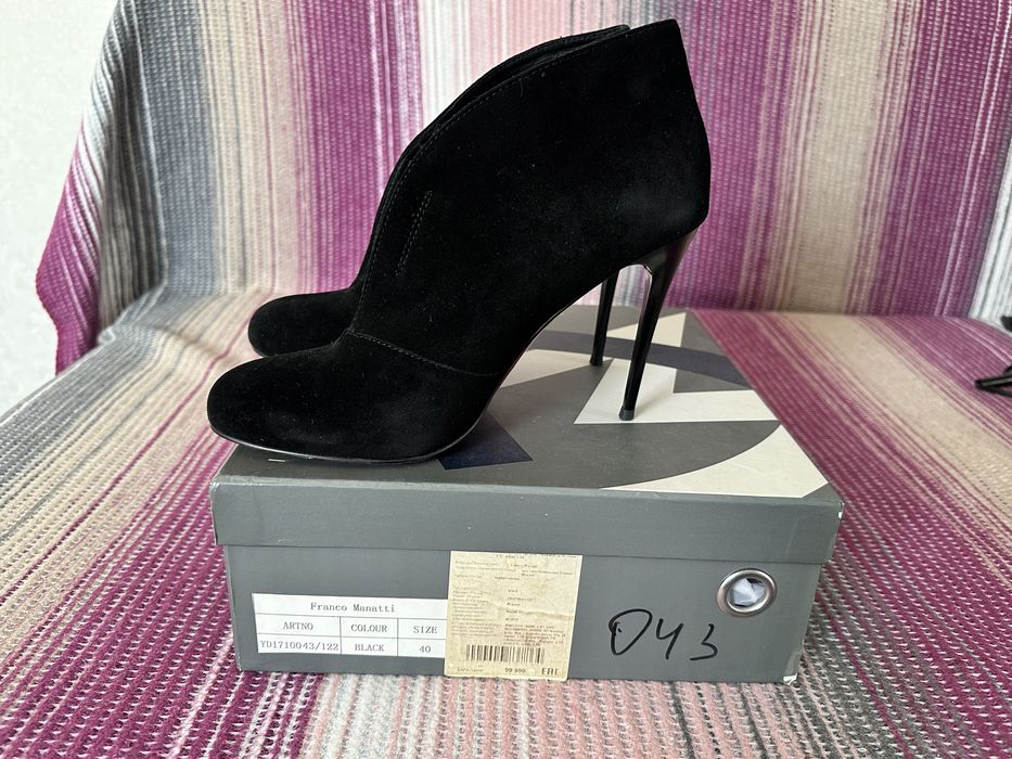 Туфли батильоны замша черные