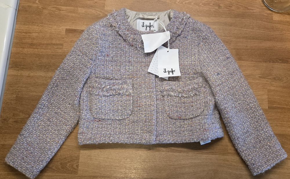Il Gufo boxy tweed jacket jacheta fete 6 ani