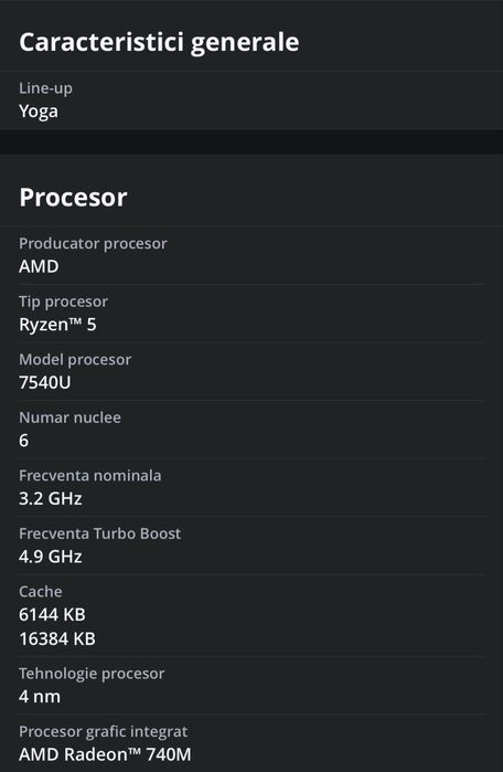 Laptop ultraportabil Lenovo Yoga Slim 6